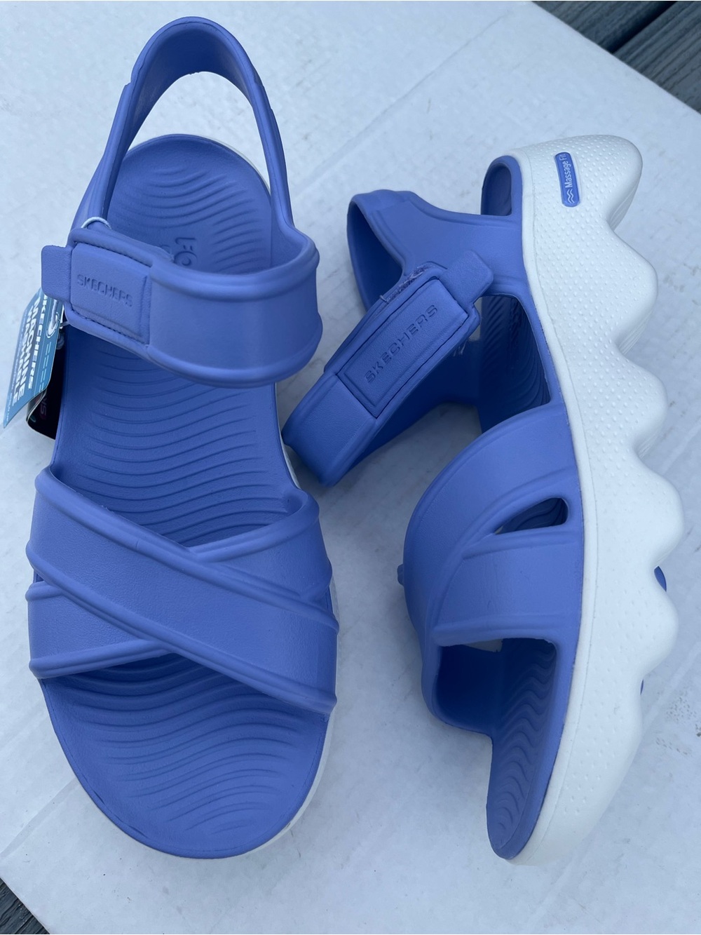 Skechers Periwinkle Chunky Foam Strap Sandals Purple Womens Size 8